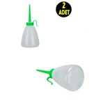 usin 2 ADET Motor Siliikon Makina Makine Yağı Yağlama Plastik Şişesi 150 Ml Huni Ağızlı Damlalık Şişe