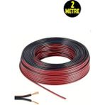 Usin 2 Metre Siyah 2*0,75 Hoparlör Ses Sitemi Kablosu - Hoporlör Elektrik Tesisat Kordon Kablosu - Renkli