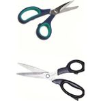Usin 2li Set (21-23 Cm) Paslanmaz Çelik Kumaş Karton Kağıt Kesme Kesim Keskin Terzi Makası Renk Asorti