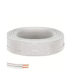 usin 5 Metre Beyaz 2 * 0,75 Hoparlör Ses Sitemi Kablosu - Hoporlör Elektrik Tesisat Kordon Kablosu (Beyaz, 5 METRE)