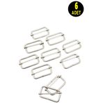 usin 6 ADET 2 cm lik Metal Gümüş Çanta Sapı Kemer Dar Kolon Kumaş Boy Ayar Tokası Klipsi