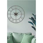 Usin Hediyelik Dekoratif Yuvarlak Kapaksız Roma Rakamlı Salon Büro Ofis Mutfak Duvar Saati 38 * 38 CM (KROM)