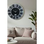 Usin Hediyelik Dekoratif Yuvarlak Salon Büro İş yeri Mutfak Duvar Saati 33 * 33 CM (KROM)