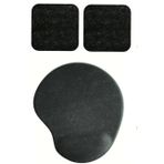 Usin Oval Kum Desen Bilek Destekli Mouse Pad + 2 Adet Kupa Fincan Bardak Altlığı Altlık Set (siyah)