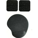 Usin Oval Siyah Kum Desen Bilek Destekli Mouse Pad + 2 Adet Siyah Kupa Fincan Bardak Altlığı Altlık Set