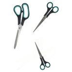 Usin Paslanmaz Çelik Kumaş Karton Kağıt Kesme Kesim Keskin Terzi Makası 3lü Set (14-17-21 Cm) Renk Asorti
