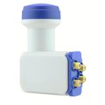 usin SANTRAL Quattro Dörtlü Çanak Uydu LNB, NEC Chip, 4'lü LNB, Uydu Santrallerine Uyumlu, Beyaz