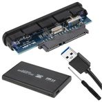 usin USB 3.0 Alüminyum Kasa Harici 2.5" SATA HDD SSD Disk Kutusu, Siyah, 127.6x75.3x17.6mm, Windows/Mac Uyumlu