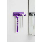 Usin Yapışkanlı Traş Bıçak Bıçağı 2 Jilet İçin Traş Bıçaklık 2li Jiletlik Banyo Organizer (mor)