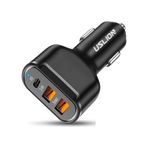Uslion 30 W 2 USB + Type-C Girişli Qc3.0 Hızlı Araç Çakmaklık Şarjı