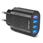 Uslion 4 Port 48W QC 3.0 Siyah Hızlı Şarj Usb Başlık Adaptör