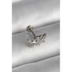 Uslucan Alışveriş 316L Çelik Gümüş Renk Dal Model Zirkon Taş Detaylı Tragus Piercing