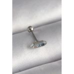 Uslucan Alışveriş 316L Çelik Gümüş Renk Mavi Zirkon Taşlı Tragus Piercing