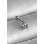 Uslucan Alışveriş 316L Çelik Gümüş Renk Üçgen Zirkon Taşlı Tragus Piercing