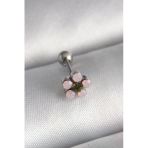 Uslucan Alışveriş 316L Çelik Gümüş Renk Zirkon Taşlı Çiçek Tragus Piercing
