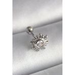 Uslucan Alışveriş 316L Çelik Gümüş Renk Zirkon Taşlı Güneş Tragus Piercing