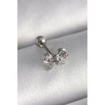 Uslucan Alışveriş 316L Çelik Gümüş Renk Zirkon Taşlı Kurdele Tragus Piercing