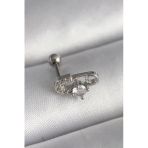 Uslucan Alışveriş 316L Çelik Gümüş Renk Zirkon Taşlı Toplu İğne Tragus Piercing
