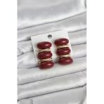 Uslucan Alışveriş Bordo Vintage Model Gold Renk Kadın Küpe