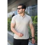 Uslucan Alışveriş Erkek Kısa Kollu Yakalı Tişört - Bej
