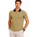Uslucan Alışveriş Erkek Pike Kumaş Polo Yaka Desenli Tişört Kısa Kol Yazlık T-Shirt - Sarı