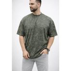 Uslucan Alışveriş Erkek Premium Tişört Osy Yumuşak Dokulu Yıkamalı Oversize T-Shirt - Haki - XL