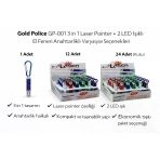 Uslucan Alışveriş Gold Gp-001 3 İn 1 Lazer + 2 Led Işıklı El Feneri Anahtarlıklı 1 Adet
