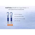Uslucan Alışveriş Gold Gp-001 3 İn 1 Lazer + 2 Led Işıklı El Feneri Anahtarlıklı 2 Adet