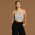 Uslucan Alışveriş Ip Askılı Fitilli Pamuk Örme Kısa Crop Atlet 40 cm - Su Yeşili - Standart