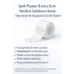 Uslucan Alışveriş İpek Flaster 5 Cm X 5 M Medikal Sabitleme Bandı Hipoalerjenik Yapışkanlı Cerrahi Flaster