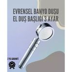 Uslucan Alışveriş Paslanmaz Çelik Çok Fonksiyonlu El Duş Başlığı – 3 Modlu Püskürtme Seçeneği