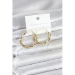 Uslucan Alışveriş Pirinç Gold Renk Minimal Kare Halka Kadın Küpe