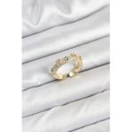 Uslucan Alışveriş Pirinç Gold Renk Zirkon Taşlı Vintage Kadın Yüzük