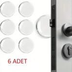 Uslucan Alışveriş Şeffaf Silikon Mobilya ve Kapı Durdurucu Darbe Pedi 6'lı Set