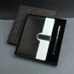 Uslucan Alışveriş Siyah Beyaz Renkli Tarihsiz Ajanda Defter Ve Metal Roller Kalem Seti
