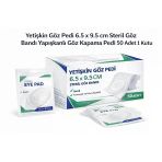 Uslucan Alışveriş Yetişkin Göz Pedi 6.5 X 9.5 Cm Steril Göz Bandı Yapışkanlı Göz Kapama Pedi 50 Adet 1 Kutu