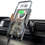Usnmeta Kablosuz Araç Şarj Cihazı Telefon Tutucu Montajı, 15W Hızlı Şarj Otomatik Hava Firar Sıkma Telefon Tutucuları iPhone 15/14/13/13 Pro/12 Pro Max/12 pro/12/11/10 Serisi, Samsung Galaxy Serisi ile Uyumlu