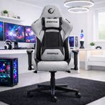 Üst Seviye Terletmez Kumaş Gri/Siyah Gaming Oyuncu Koltuğu Peak KL-R26