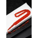 Usta İşçilikli Turuncu Sıkma Tesbih 6 X 10 Mm Silindir Kesim