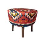 Ustaagac Puf Koltuk Bench Tabure – Anadolu Kilim Al- Ahşap Ayaklı