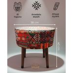 Ustaagac Puf Koltuk Bench Tabure – Anadolu Kilim Motif - Ahşap Ayaklı