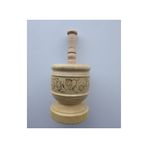 Ustası Antepte Ahşap Havan Desenli(Havan+Tokmak)