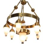 Üstün Avize Cami Avizesi - Pirinç Ayetli Selam Selçuklu - 6 - Eskitme - Gold