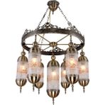 Üstün Avize Mekke Model Dekoratif Otantik 7 Kollu Cami Avizesi 80 cm - Eskitme
