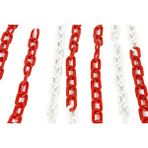 Üstün Baskı 6 mm Plastik Trafik Zinciri(Kırmızı - Beyaz) Ekonomik (1 Metre)