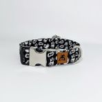 Utd Pet Boo Köpek Boyun Tasması S 26-36 cm - Siyah - Beyaz