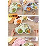 Utelips 2 Adet Araba Şeklinde Bebek & Çocuklar Için Kahvaltı Tabağı Mama Tabağı Tablod Eğlenceli Iştah Açıcı