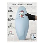 Utku Giyim HELLO KITY BASKILI MOTOSİKLET KOLTUK SELE KILI 50 CC 100 CC 125 CC UYUMLU -BUZ MAVİSİ RENK - LİKRALI SARAN KUMAŞ POTLUK YAPMAZ