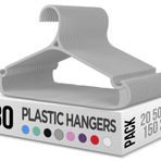 Utopia Home Elbise Askıları - Standart Plastik Askılar Yerden Tasarruflu - Dayanıklı Elbise Askıları 30'lu Paket (Gri)