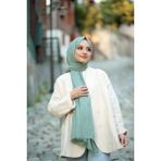 Ütü Gerektirmeyen Bambu Kraş Şal -BMB0508 - Mint Yeşili